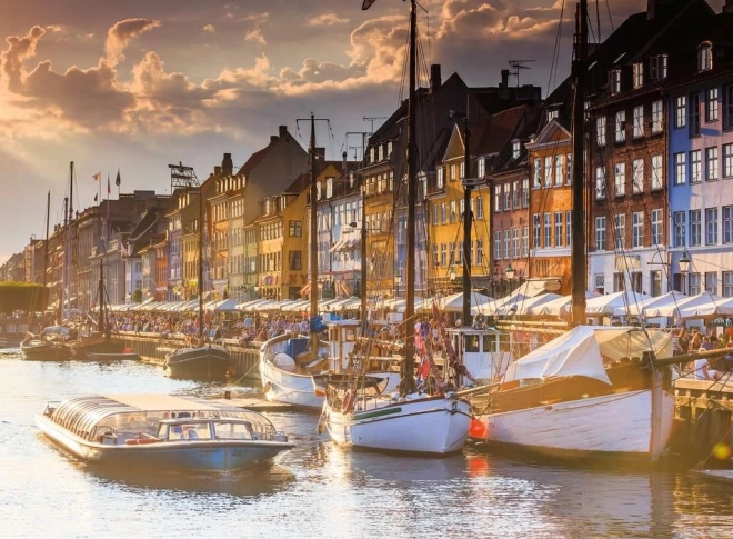 Puzzle Skandinavije: Zalazak sunca u Kopenhagenu 500 komada