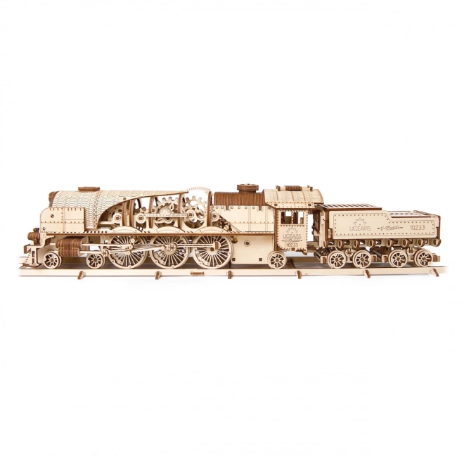 Ugears 3D puzzle - Lokomotiva V-express s vagonom 538 komada