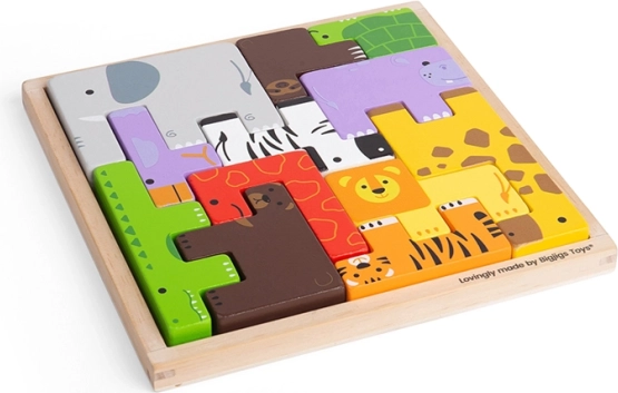 BIGJIGS TOYS drvene slagalice safari sa životinjama