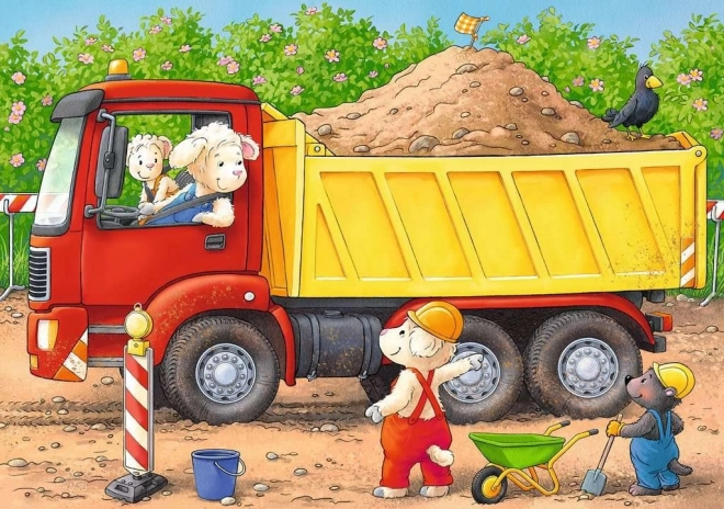 Moje prve puzzle Životinje na gradilištu 4u1
