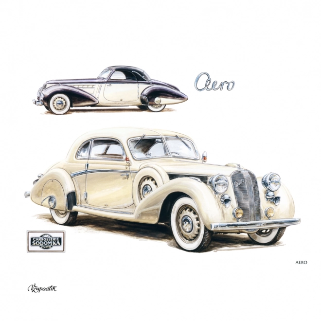 NOTIQUE Bilježnica Kalendar Klasični Automobili – Václav Zapadlík, 2025, 30 x 30 cm
