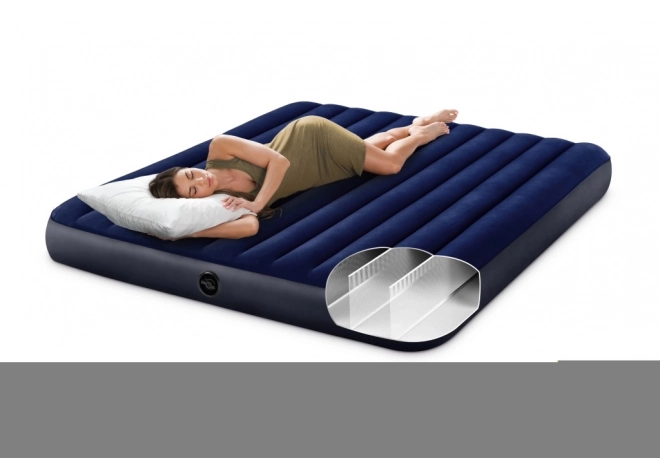 Nafukajući Dvostruki Madrac Velour 203x183 cm INTEX