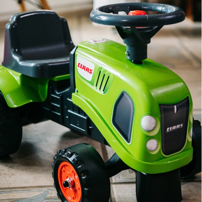 Guralica traktor Claas zelene boje s volanom i prikolicom