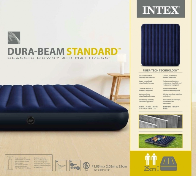 Nafukajući Dvostruki Madrac Velour 203x183 cm INTEX