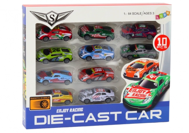 Set trkaćih autića 1:64, 10 komada