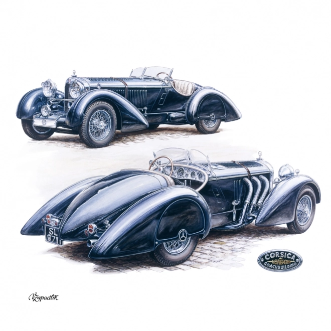 NOTIQUE Bilježnica Kalendar Klasični Automobili – Václav Zapadlík, 2025, 30 x 30 cm