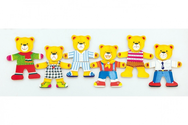 Drvene puzzle VIGA Obuci medvjedića