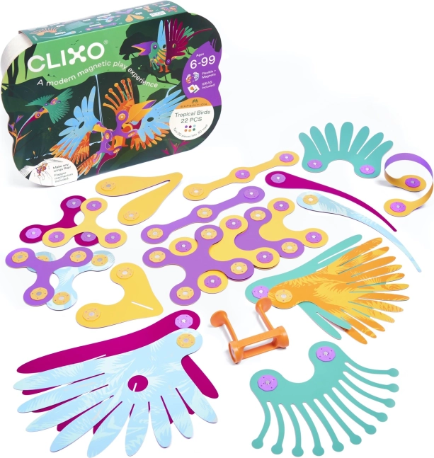 Clixo Tropical Birds magnetska konstruktorska igra 22 kom