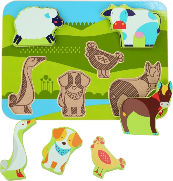 drvene umetaljke puzzle farma životinje LUCY & LEO, 7 dijelova
