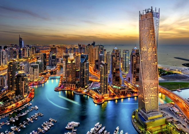 Puzzle Dubaijska luka noću 1000 dijelova