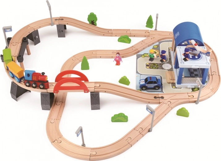 2Kids Toys drvena gradska željeznička pruga, 90 dijelova