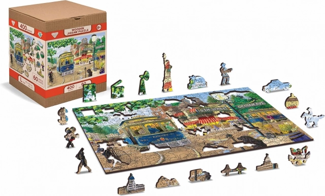 Drvene puzzle WOODEN CITY Viktorijanska ulica 2u1, 400 dijelova