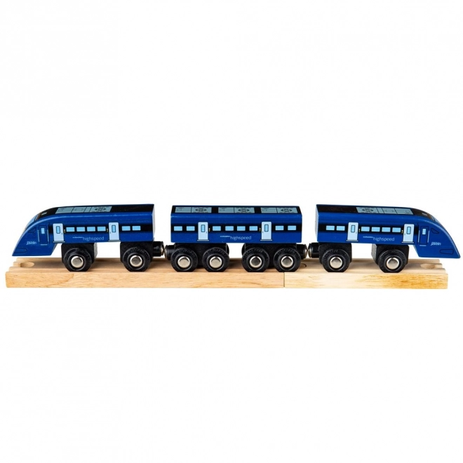 Drveni brzi vlak plavi Bigjigs Rail