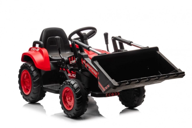 Dječji crveni traktor s punjivom baterijom i lopatom