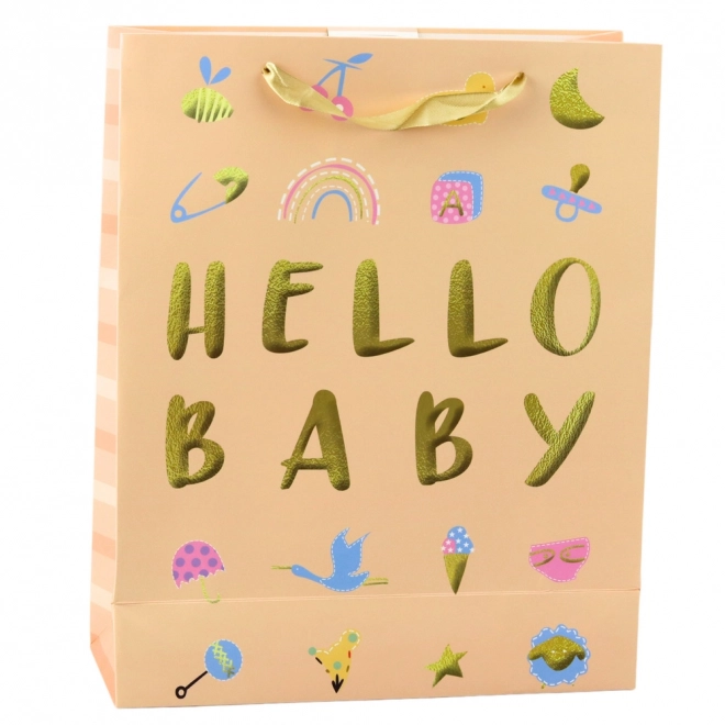 Poklon vrećica za dijete Hello Baby breskvasta