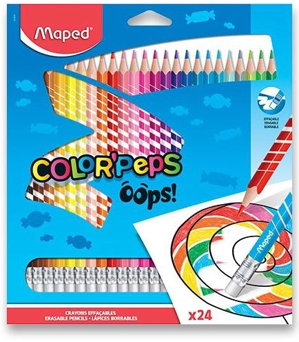 MAPED trokutaste pastelne boje Color'Peps Oops s gumicom 24 kom