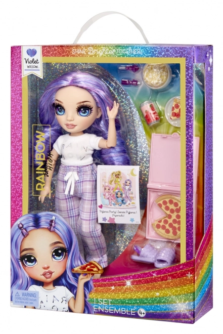 Rainbow High Junior Fashion lutka u pidžami - Violet Willow