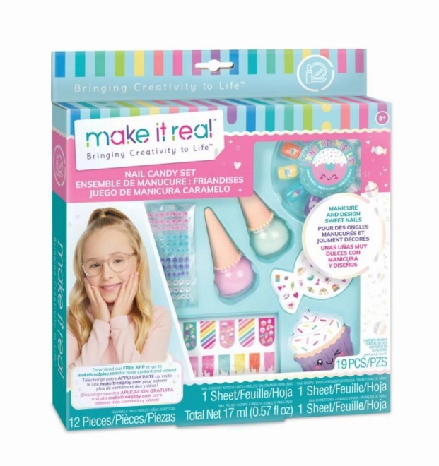 Šareni set za nokte s naljepnicama Candy