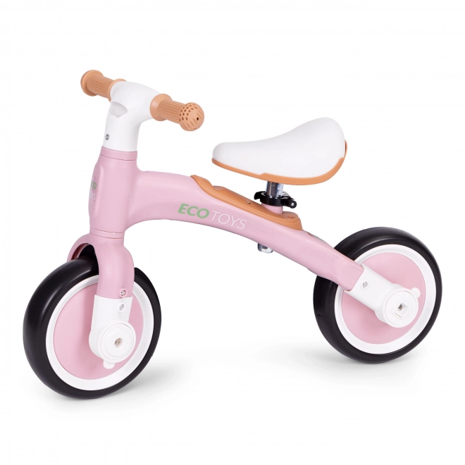 Balansni bicikl s pedalama - pomoćni kotačići za trening 3u1 ECOTOYS – Ružičasto