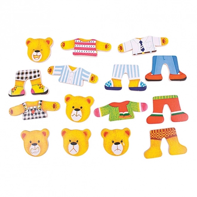 Bigjigs Toys Puzzle za Oblacenje - Medvjedića Obitelj