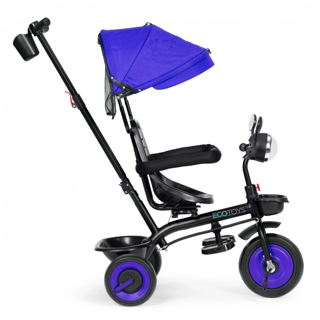 3u1 dječja tricikl s rotirajućim sjedalom, krovom, plava, ECOTOYS
