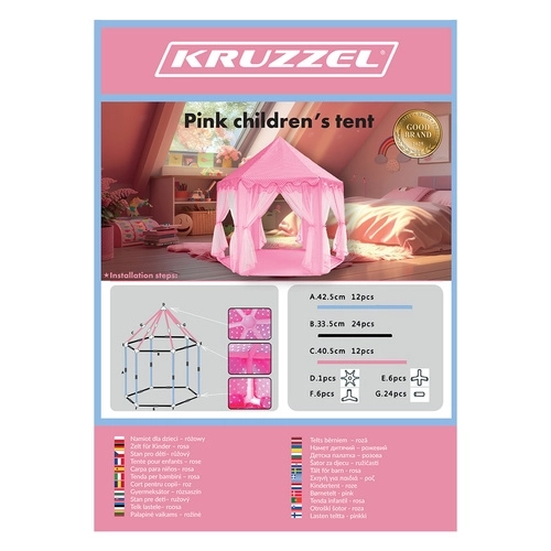 Kruzzel ružičasti dječji šator 23869