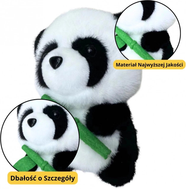Plišana panda s bambusom 18 cm