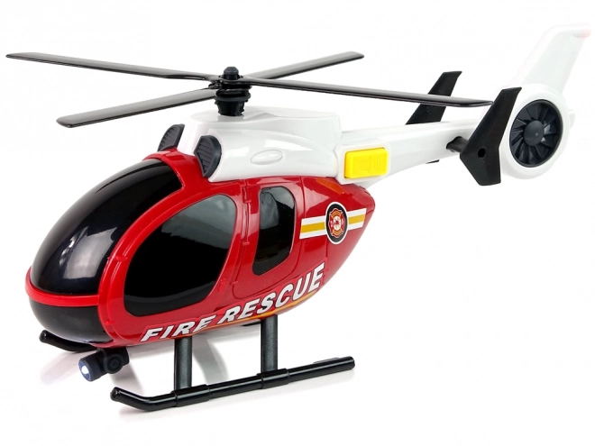 Vatrogasni set Kamion Kamion Helikopter Zvuk Svjetla Crvena