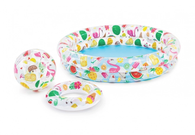 Bazen set voće i flamingo