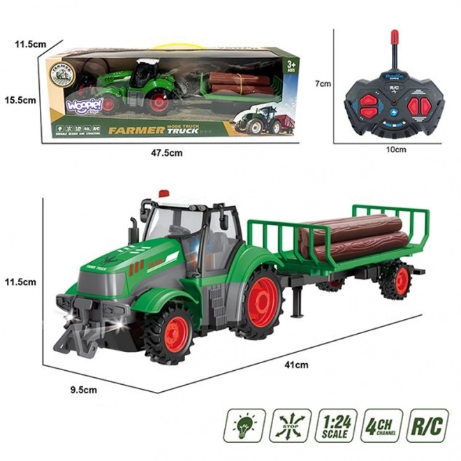 Traktor s prikolicom na daljinsko upravljanje 1:24