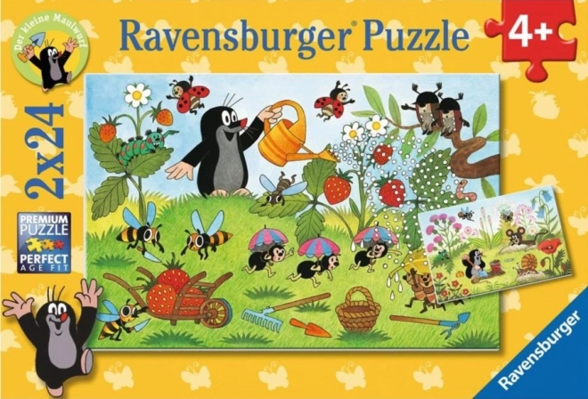 RAVENSBURGER Puzzle Krtko u vrtu 2x24 dijelova