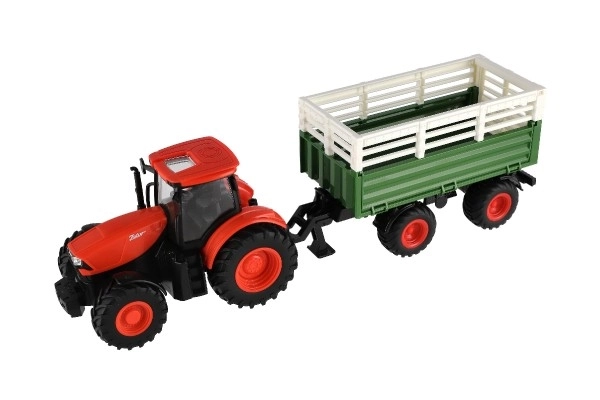 Traktor Zetor RC s prikolicom plast 42cm 2,4GHz punjivi paket + baterija sa zvukom u kutiji