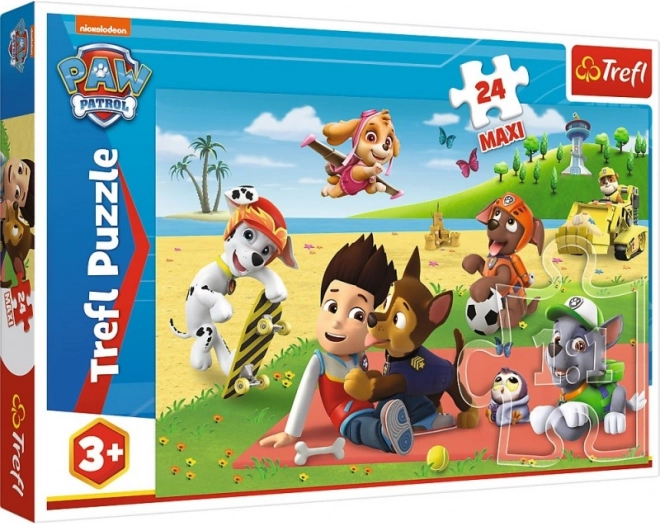 Puzzle Trefl PAW PATROL Maxi 24 dijelova – Zabava na deki