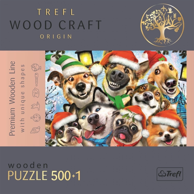 Drvene puzzle Božićni psi 501 dijelova