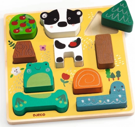 Djeco Puzz & Match Happy Životinjice drvene puzzle za najmlađe