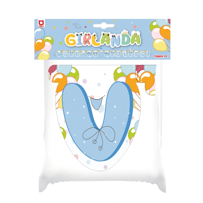 Papirnata girlanda Sve najbolje plava