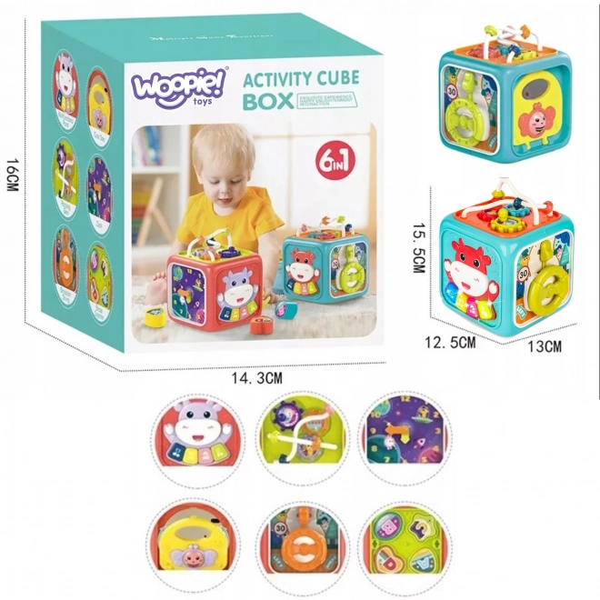 Interaktivna senzorska kocka Montessori 6u1