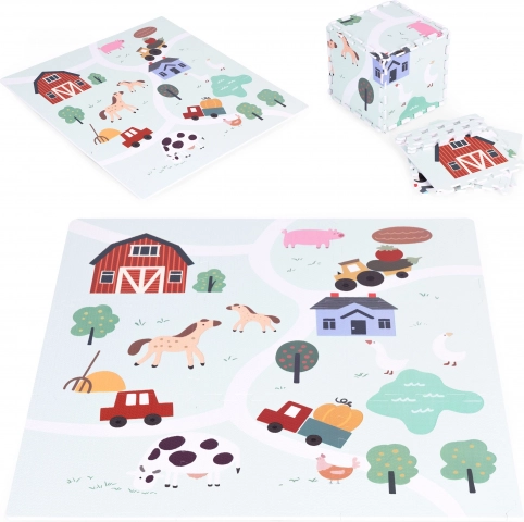 Velika pjenasta podloga farma 90,5 × 90,5 cm, 21 dijelova ECOTOYS