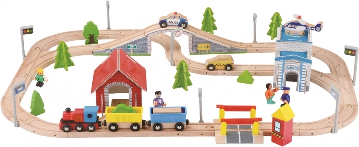 drvena željeznička pruga 80 dijelova 2Kids Toys