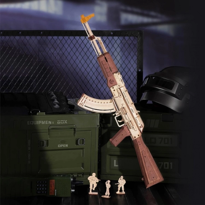 RoboTime 3D Drvene mehaničke slagalice Napadačka puška AK-47