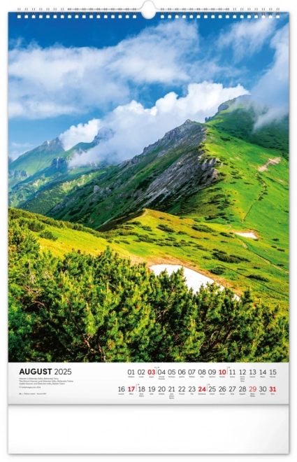 NOTIQUE Zidni kalendar Tatry 2025, 33 x 46 cm