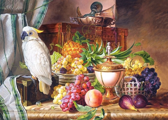 Puzzle 3000 komada Mrtva priroda s papagajem, Josef Schuster