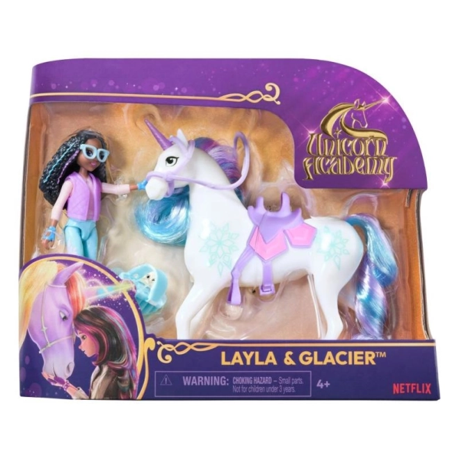 Jednorog akademija figurice 11 cm Layla i Glacier