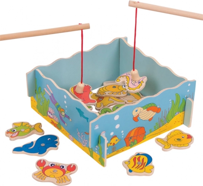 Drvena magnetska igra ribolova – more – BIGJIGS TOYS