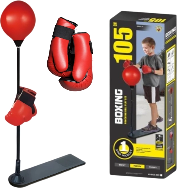 Woopie dječji boksački set s podesivom boksačkom loptom na stalku 70–105 cm
