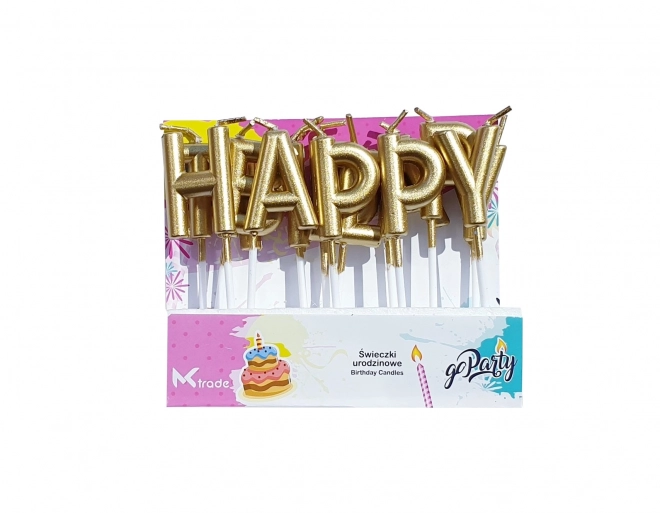 Zlatne rođendanske svijeće Happy Birthday
