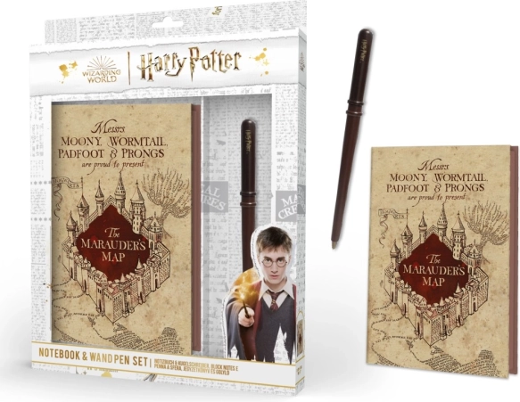 Harry Potter bilježnica s čarobnim štapićem Marauderova karta