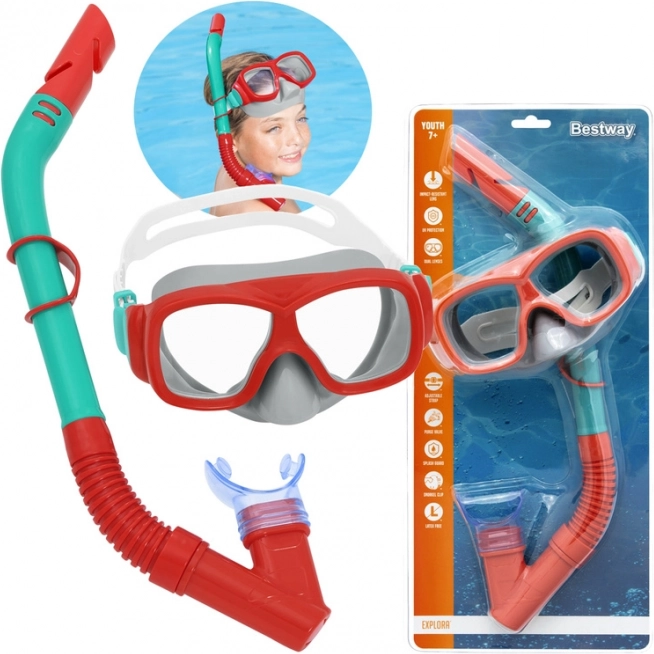 Bestway Hydro Swim dječji set za ronjenje s disalicom 7+ – Crvena