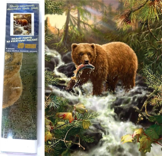Norimpex Dijamantno slikanje Medvjed u lovu 30x40cm