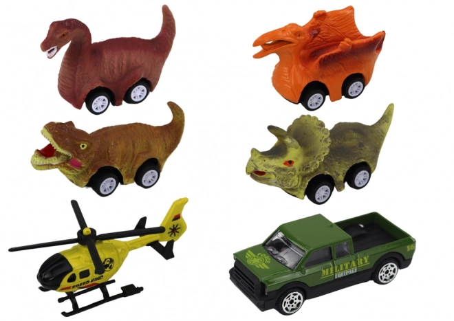 Kamion za prijevoz dinosaura 6 kom Svjetla Zvukovi Zelena